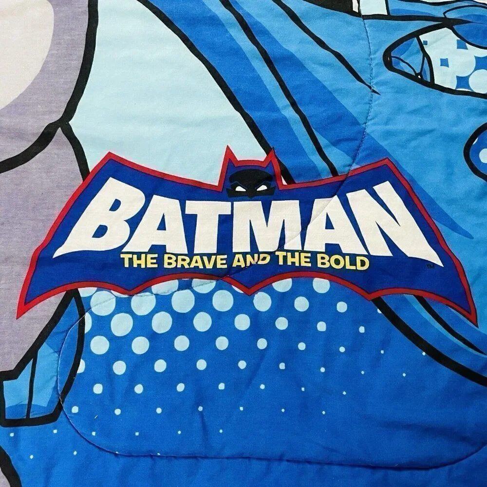 RARE Batman The Brave and The Bold Comforter TWIN 84 x 74 Quilt Bed Topper Heavy